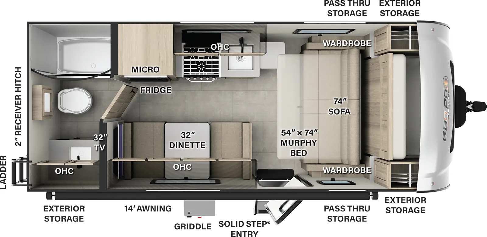 Rockwood Geo Pro G19FD Floorplan